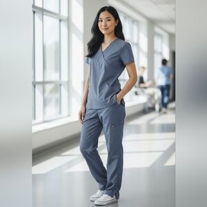 🎉 3/$60 Blue Koi Lite Scrub Set size XS Top and Small Petite Bottoms